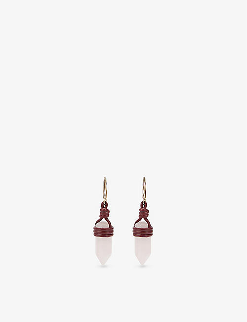 CHLOE: Jemma silver-toned brass and rose quartz crystal earrings