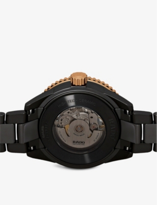 Shop Rado Mens Black R32127162 Captain Cook Titanium And Ceramic Automatic Watch
