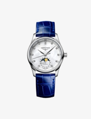 LONGINES LONGINES WOMENS BLUE L2.409.4.87.0 THE MASTER COLLECTION STAINLESS-STEEL, DIAMOND, MOTHER-OF-PEARL A,49321389