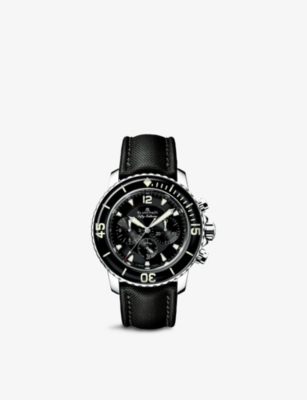BLANCPAIN: 5085F 1130 52A Fifty Fathoms stainless-steel and canvas automatic watch