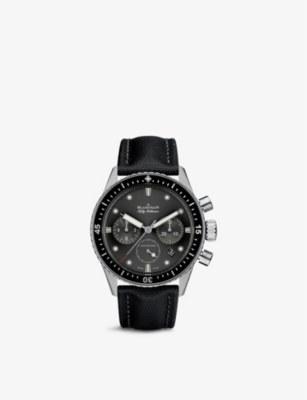 BLANCPAIN 5200 1110 B52A Fifty Fathoms stainless steel and canvas automatic watch Selfridges