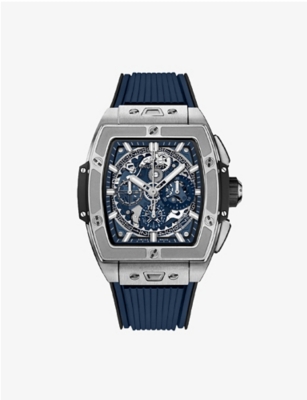 Hublot Mens Blue 642.nx.7170.rx Spirit Of Big Bang Ceramic And Rubber Automatic