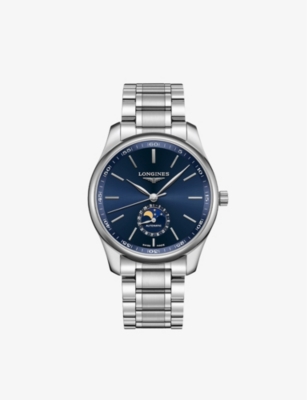 Longines L29194926 Master Collection Moonphase Stainless Steel Automatic Watch In Silver