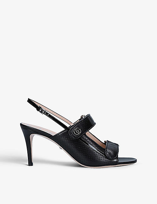 GUCCI: Lil perforated leather heeled sandals