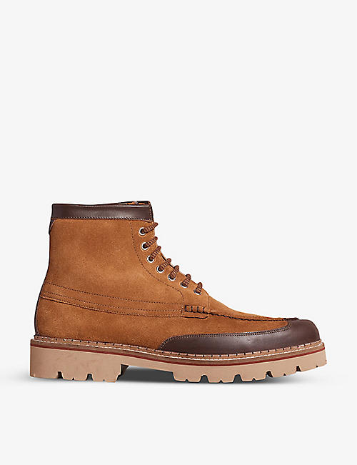 TED BAKER: Jarrno moccasin-style suede boots