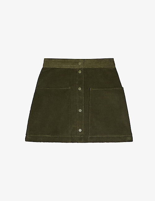 TED BAKER: Omarah pocket-embellished corduroy mini skirt