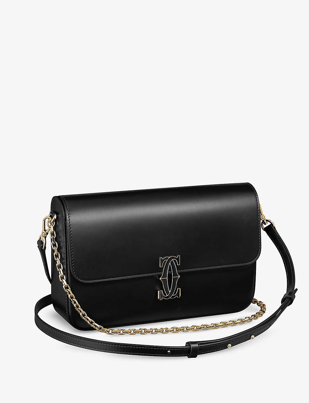 Cartier Womens Black Double C De Small Leather Cross-body Bag