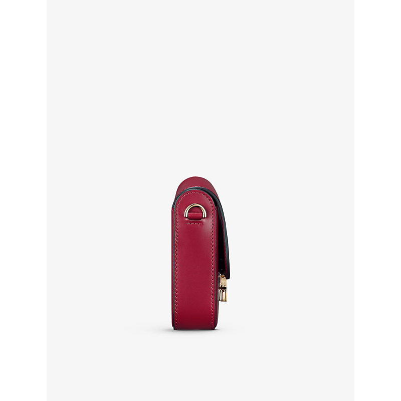 Shop Cartier C De  Mini Leather Shoulder Bag In Cherry Red