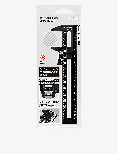 MIDORI: Slide thickness-measuring ruler 16cm