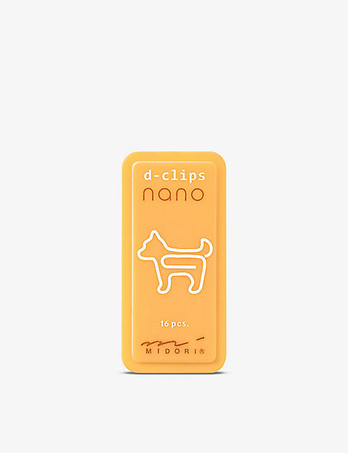 MIDORI: D-clips Nano dog-shaped mini paper clips set of 16