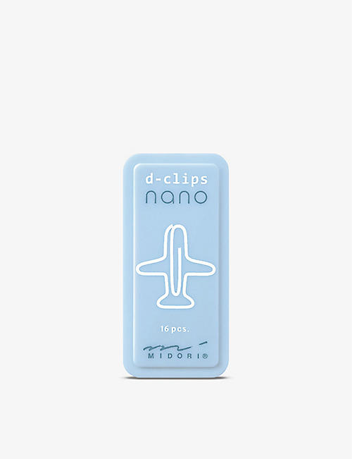 MIDORI: D-clips Nano airplane-shaped mini paper clips set of 16
