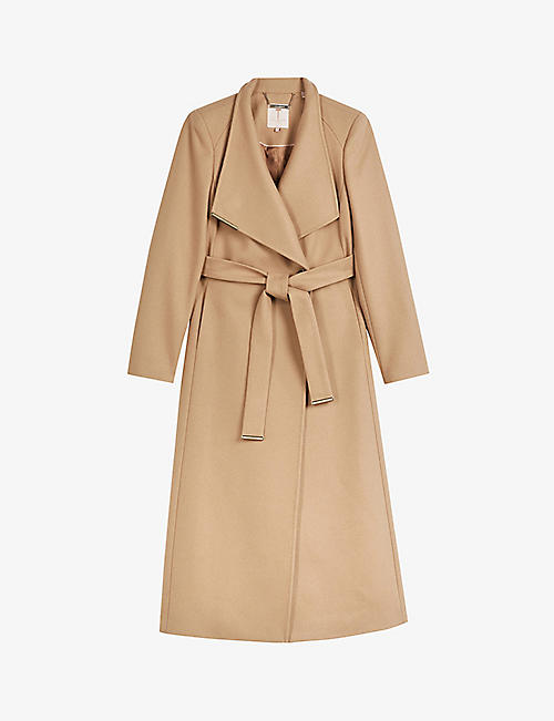 TED BAKER: Rosell wrap-over wool-blend coat