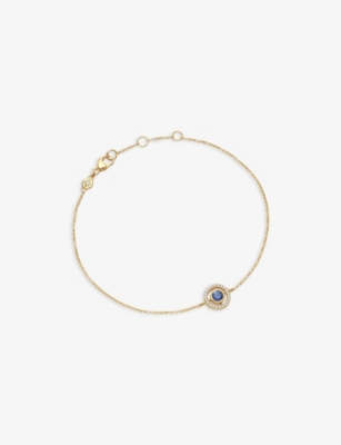 ASTLEY CLARKE: Mini Icon Aura Blue 14ct Yellow-Gold, 0.08ct Diamond And 0.23ct Sapphire Bracelet