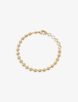 Astley Clarke Deco 18ct Yellow Gold-plated Vermeil Sterling Silver And Green Agate Bracelet In Yellow Gold Vermeil