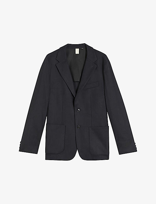 TED BAKER: Rehbar flannel wool-blend blazer