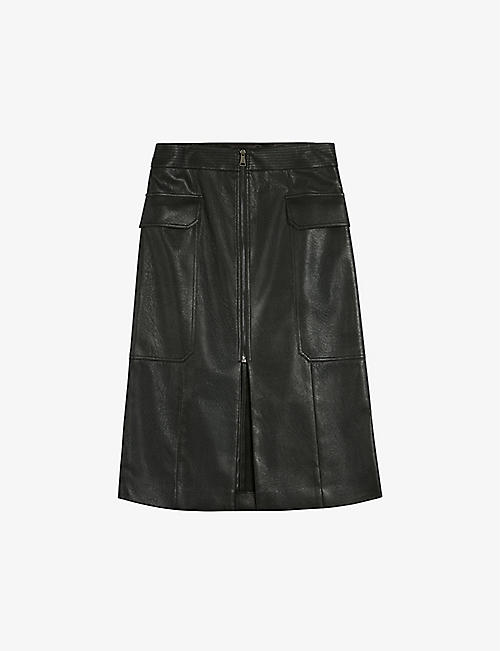 TED BAKER: Dayllaa high-waist woven midi skirt
