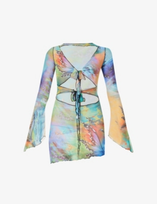 jaded london fairy dress Lucia Backless Mini Dress With Flower Detail | Jaded London main image 1