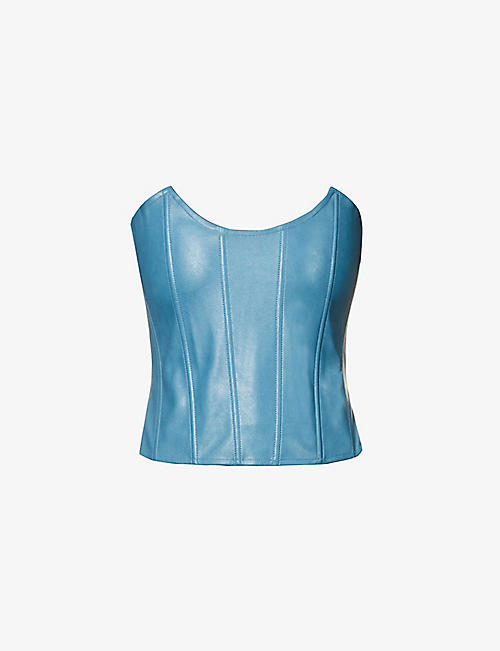 MIAOU: Leia vegan-leather corset top