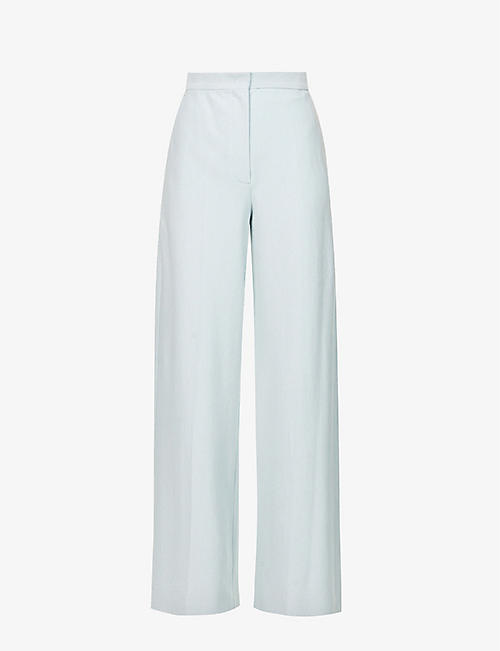 MAX MARA: Orsola wide-leg high-rise cotton-blend trousers