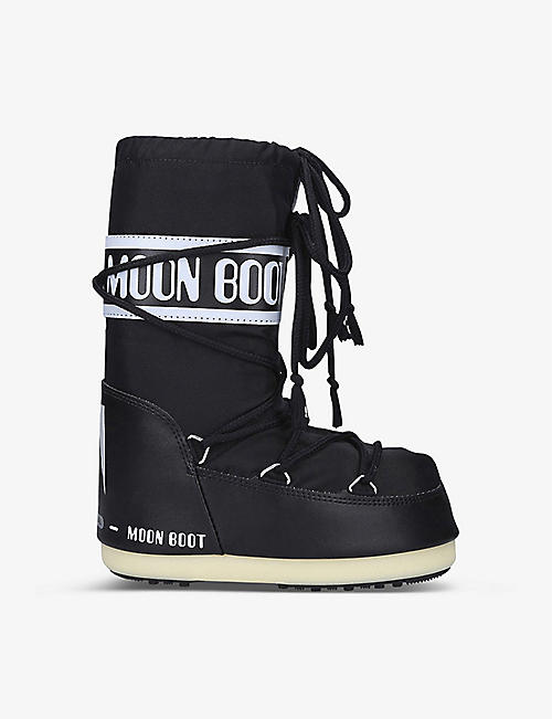 MOON BOOT: Icon Junior 品牌标识尼龙雪地靴 3-7 岁