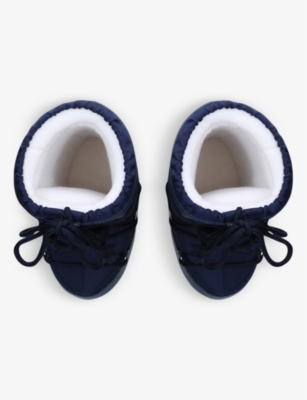 Moon Boot Icon Junior Branded Nylon Snow Boots 3-7 Years In Navy