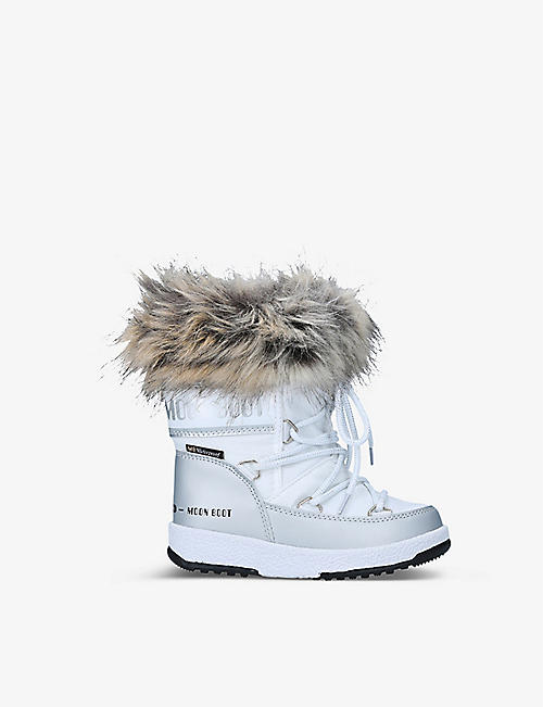 MOON BOOT: Junior Monaco faux-fur trim nylon snow boots 3-7 years
