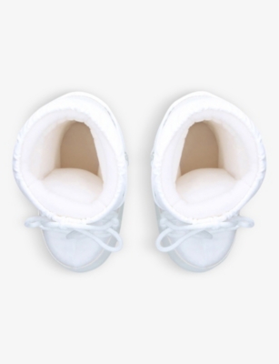 Moon Boot White Kids Icon Junior Branded Nylon Snow Boots 3-7 Years In White
