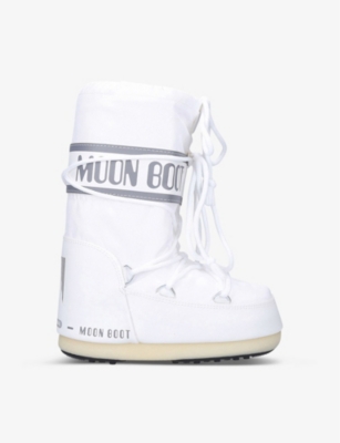 Shop Moon Boot Icon Junior Branded Nylon Snow Boots 3-7 Years In White