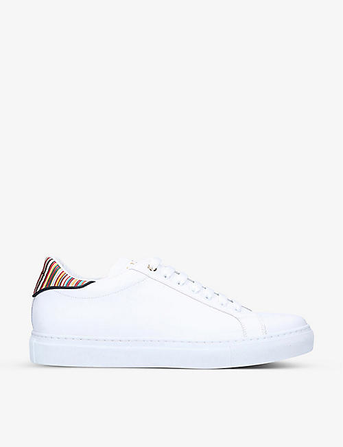 PAUL SMITH: Beck striped-trim leather low-top trainers