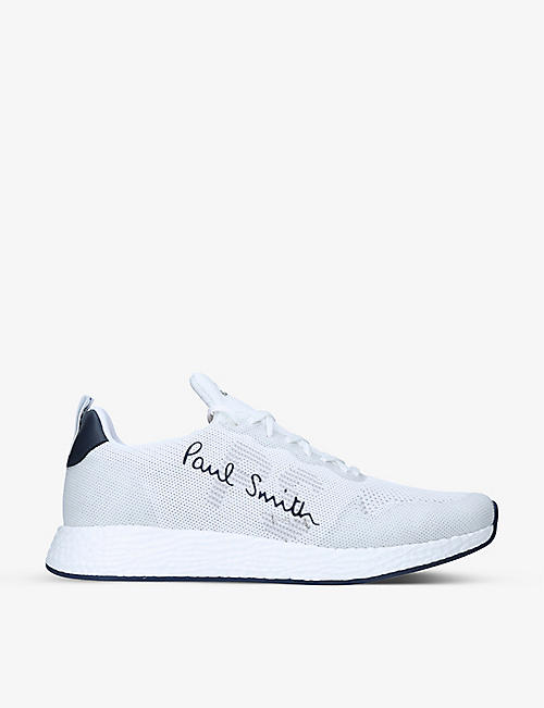 PAUL SMITH: Krios logo-print leather and mesh trainers
