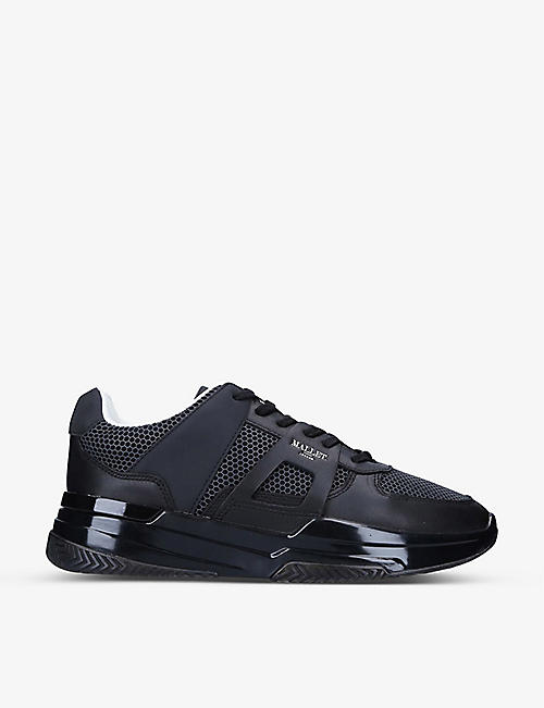 MALLET: Marchess Tech reflective leather and mesh low-top trainers
