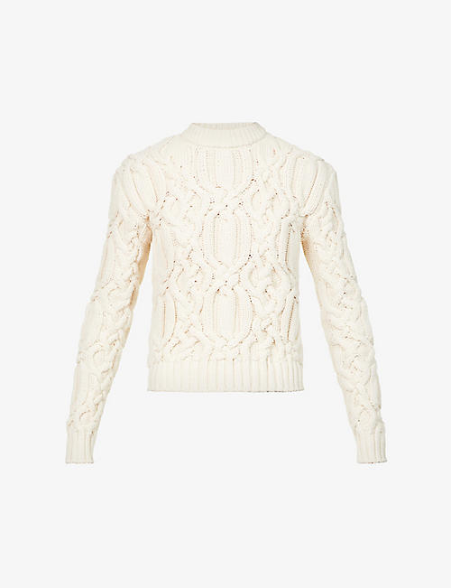 SPORTMAX: Flash cable-knit cotton-blend jumper