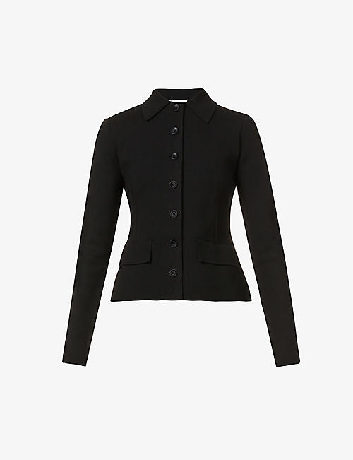 SPORTMAX: Duse spread-collar knitted cardigan