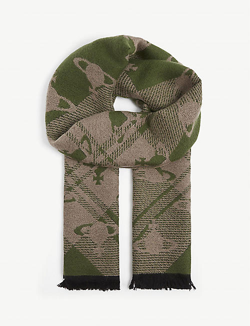 VIVIENNE WESTWOOD: Harris patterned wool scarf
