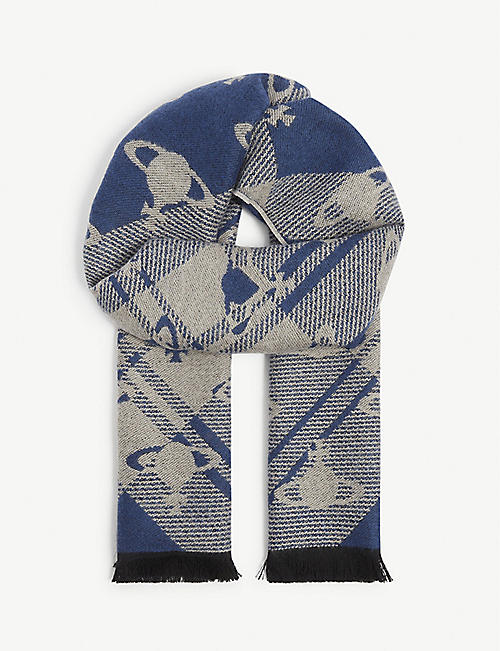 VIVIENNE WESTWOOD: Harris patterned wool scarf