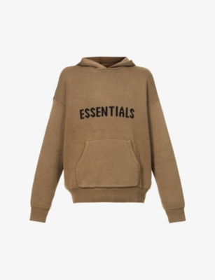 FOG X ESSENTIALS ESSENTIALS brand embroidered oversized knit hoody Selfridges