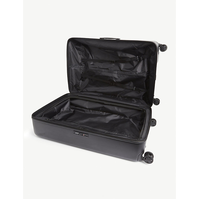 Shop Samsonite Stackd Spinner Hard Case 4 Wheel Cabin Suitcase 81cm In Black