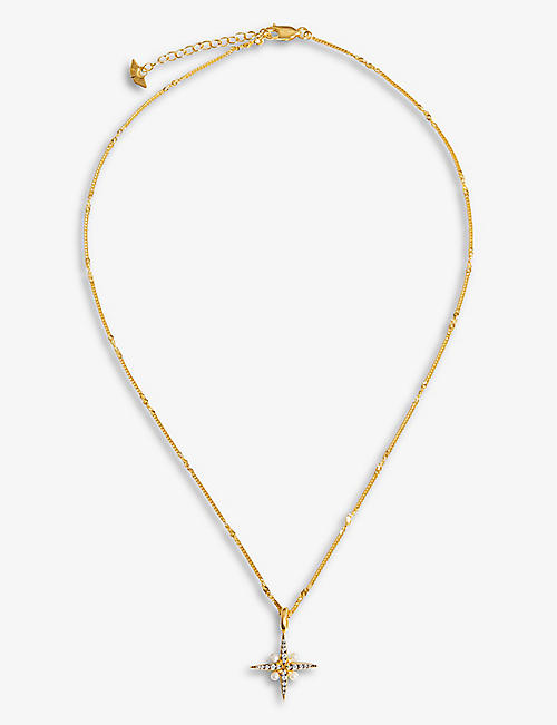 MISSOMA: Harris Reed x Missoma Star recycled 18ct yellow gold-plated vermeil sterling silver, pearl and cubic zirconia necklace