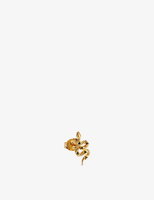 MISSOMA: Harris Reed x Missoma snake 18ct recycled yellow gold-plated vermeil sterling silver and cubic zirconia earring