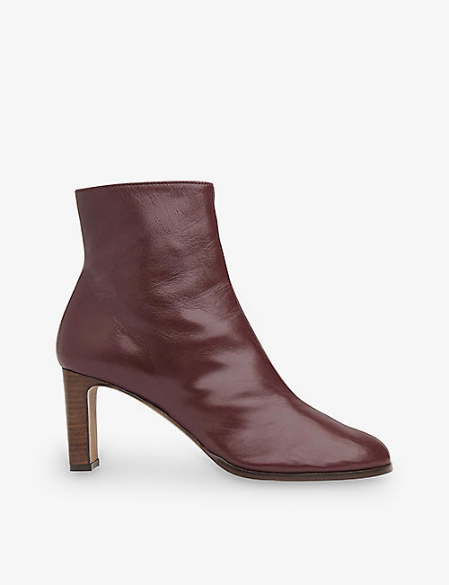 WHISTLES: Daphne block-heel leather ankle boots