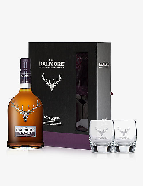 THE DALMORE: The Dalmore Port Wood single malt whisky set with glasses 700ml