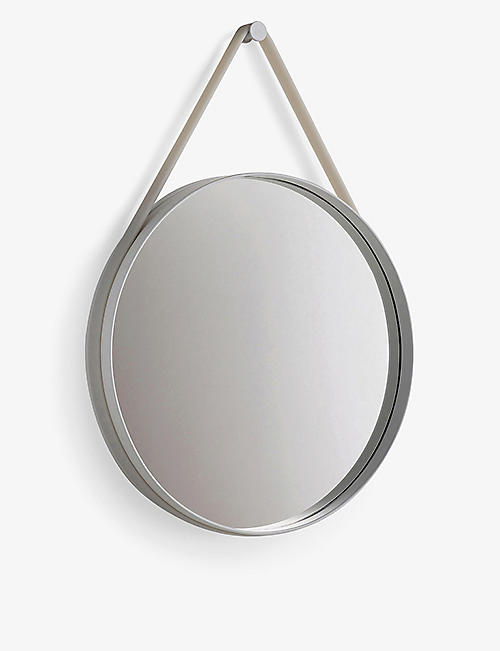 HAY: Strap circular steel and glass mirror