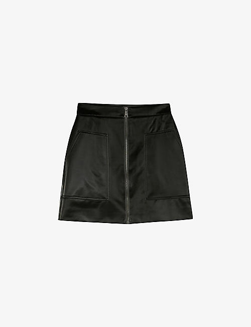 TED BAKER: Latasha zip-through vinyl mini skirt