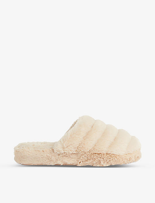 TED BAKER: Lopsey faux fur mule slippers