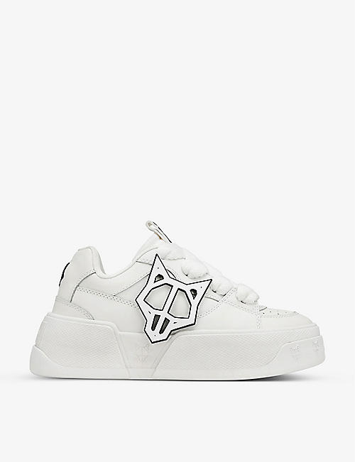 NAKED WOLFE: City leather low-top trainers