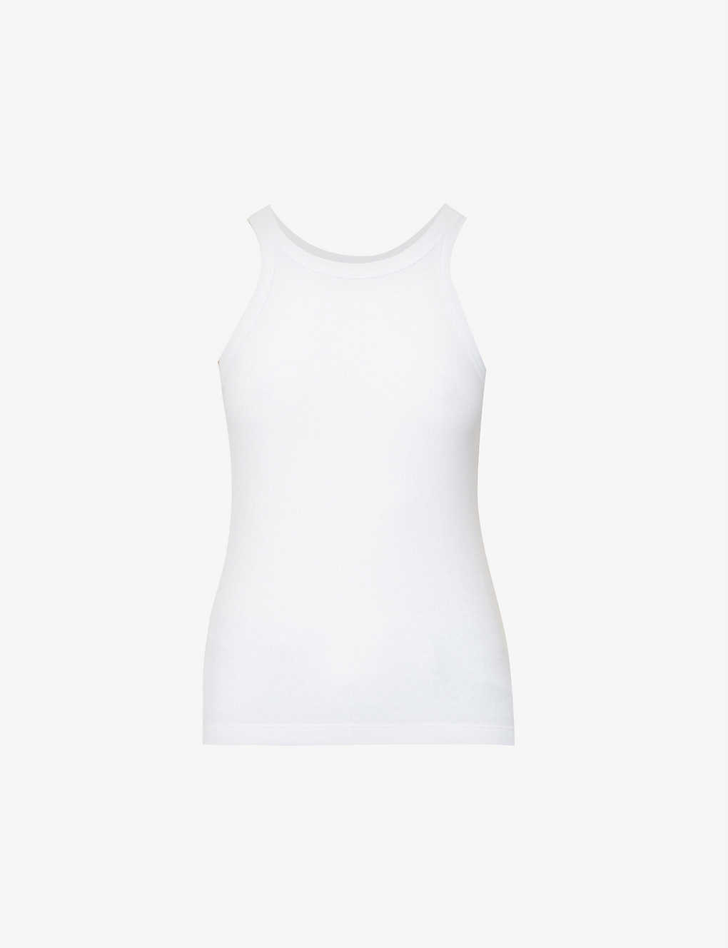 Shop Totême Toteme Women's White Ribbed Organic Cotton-blend Tank Top