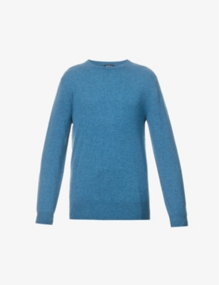 N PEAL MENS LAVA BLUE N.PEAL X 007 SKYFALL CREWNECK CASHMERE JUMPER XXL