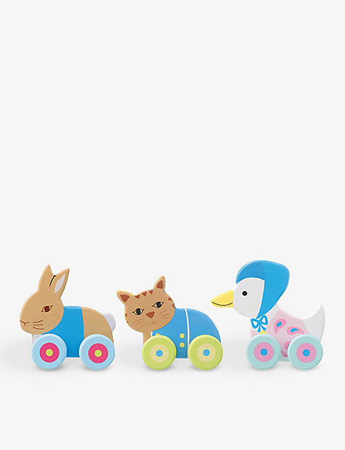 ORANGE TREE TOYS: Peter Rabbit wooden push toy set of three