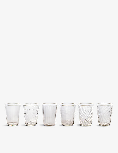 STORIES OF ITALY: Ultralight mouthblown glass tumblers set of six