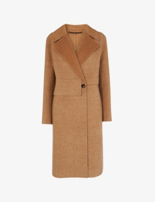 Whistles Yasmin Double-faced Wool-blend Coat In Camel